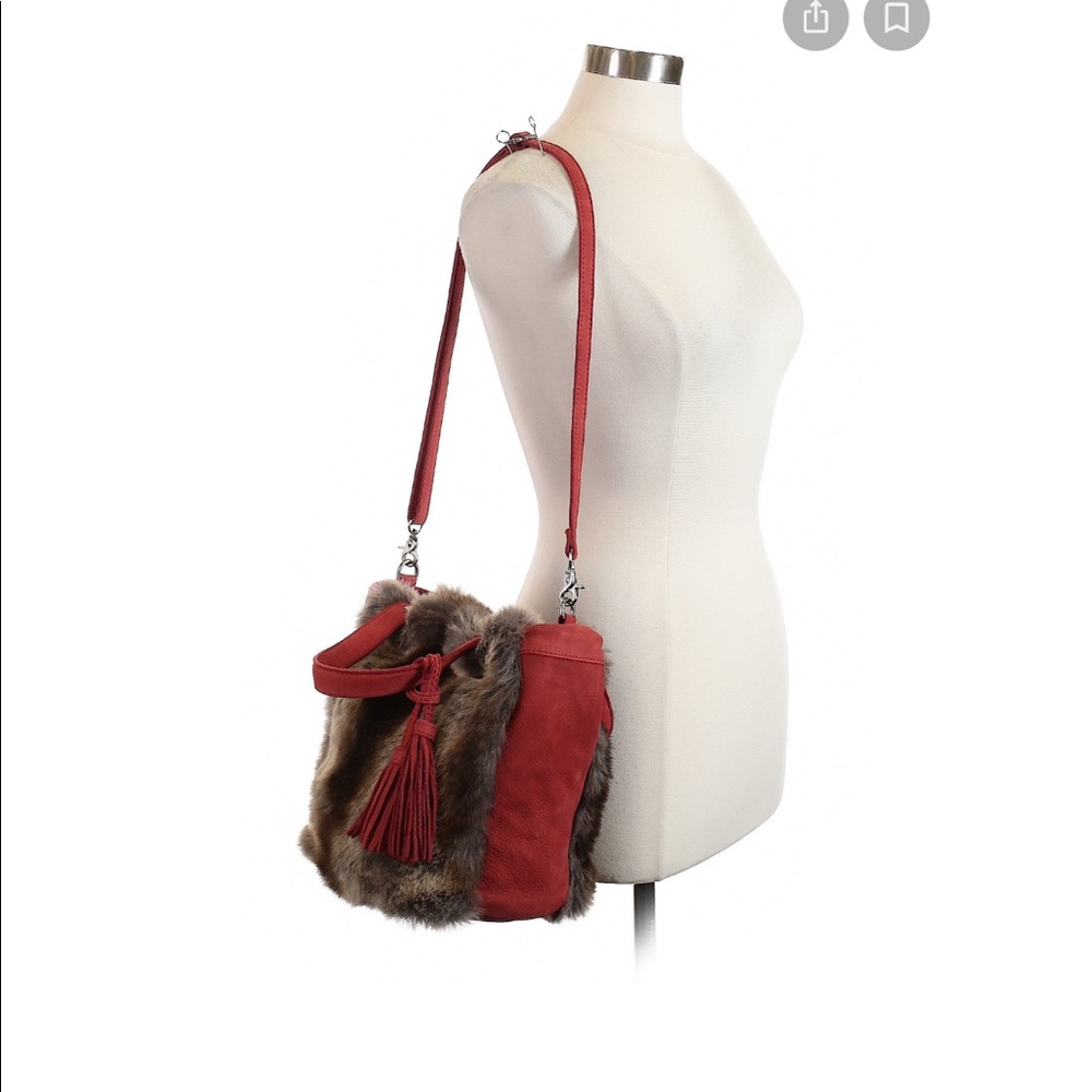 Anthropologie Miss Albright NWT suede/faux fur bag